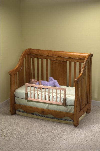 Wooden Toddler  Rails on Convertible Crib Bed Rail Br100