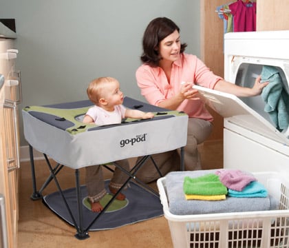 KidCo Baby's Go-Pod Portable Folding Activity Seat with Foot Mat P7002 Pistachio 